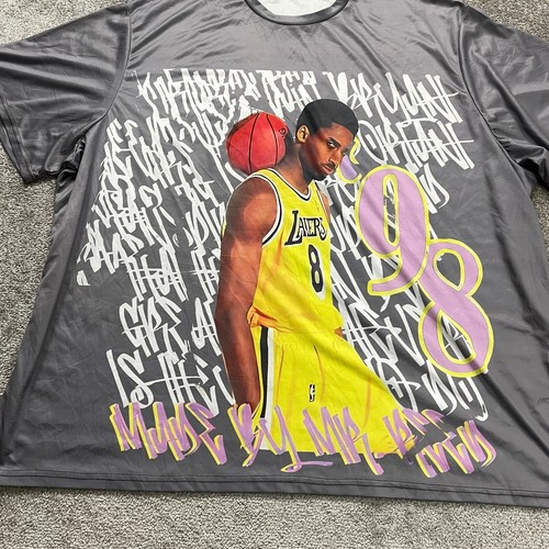Unbranded Graphic T-Shirt Mens Plus 7X Gray Kobe Bryant Lakers Jersey Basketball - Picture 2 of 11