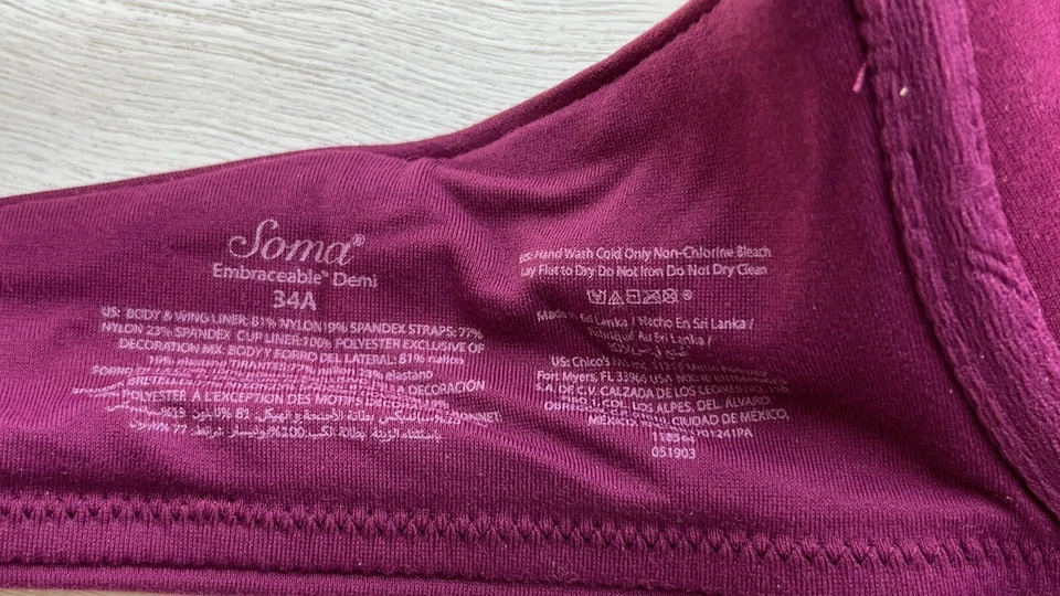 Sutiã Soma Embraceable Camiseta Demi Tamanho 34A Certamente Shiraz - Imagem 3 de 4