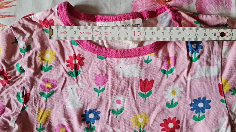 T-Shirt Toby Tiger Größe 5-6 116cm, pink mit dunklen-pink Abschlüssen und Aufdru - Bild 4 von 4