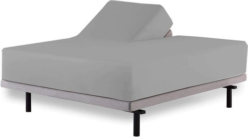 100% Giza Cotton Split Top King Sheet Set - 4-Pcs Light Grey Luxury Bedding - Picture 3 of 11
