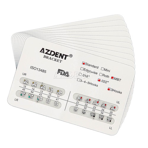 Brackets de ortodoncia dental AZDENT mini borde estándar Roth/MBT 018/022 - Imagen 30 de 36