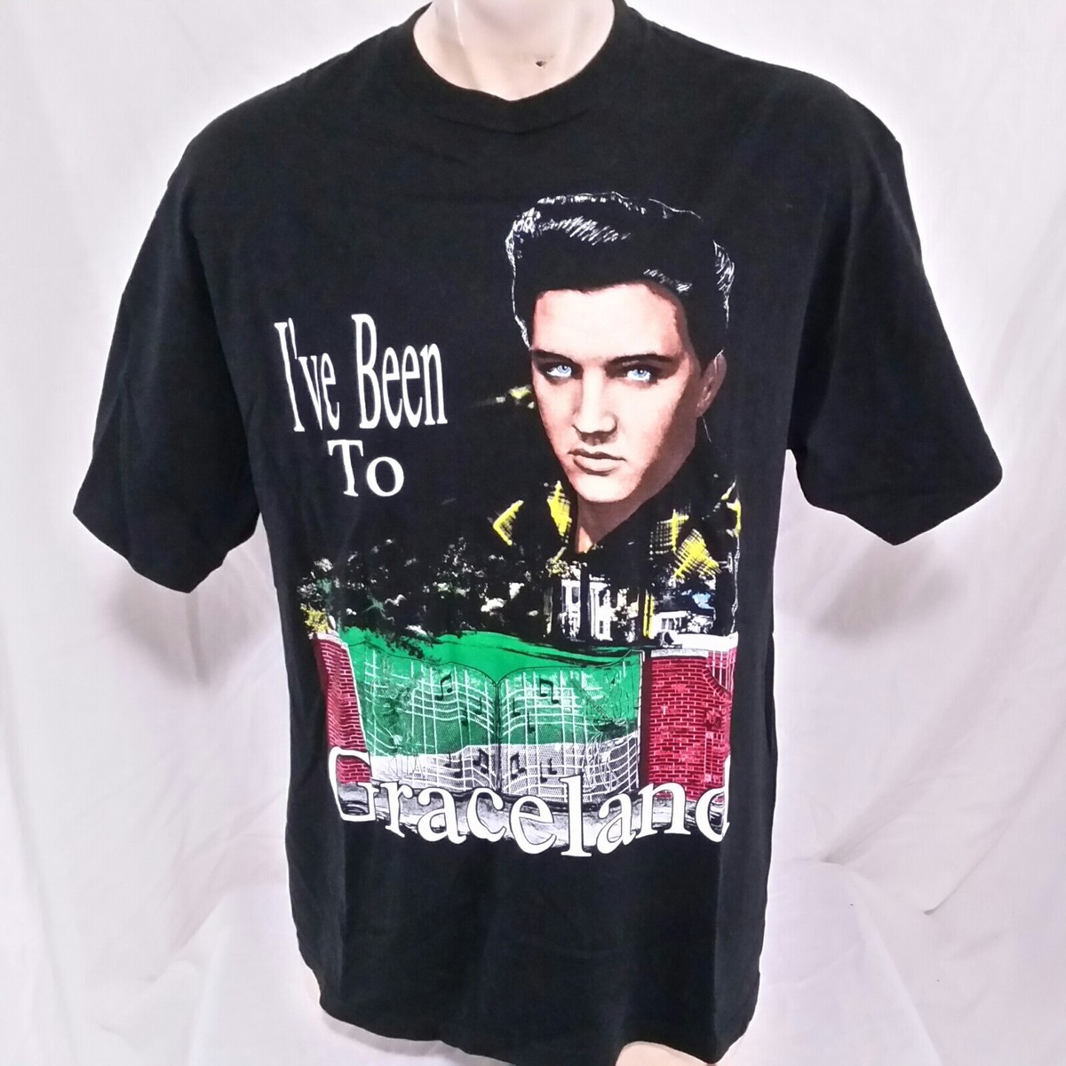 Vintage 90s Elvis Presley Graceland T Shirt Tour Concert Rock Tee 