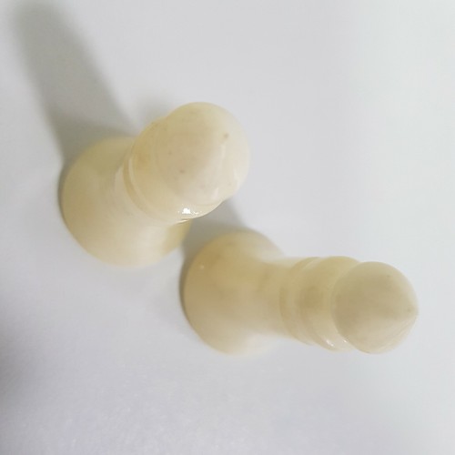 Chiellini Alabastro Años 60 Piezas de Ajedrez Blanco X2 Repuesto Obispos 6cm Italia - Imagen 10 de 11