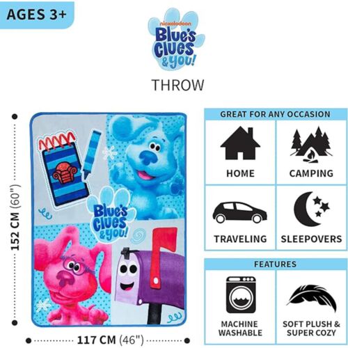 New Blues Clues (46 x 60)" Super Soft Plush Micro Raschel Throw Blanket for Kids - Picture 3 of 6