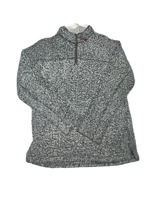 TRUE GRIT SHERPA jacket fleece gray pullover half zip coat