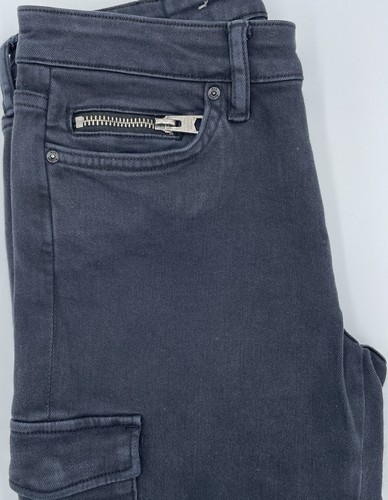 ALLSAINTS Women’s Size 26 Gwen Skinny Black Cargo Stretch Jeans - Picture 2 of 16