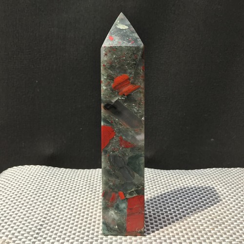 84G Natural Dragon Blood Column Obelisk Crystal Column Wand Point Healing - Foto 16 di 24