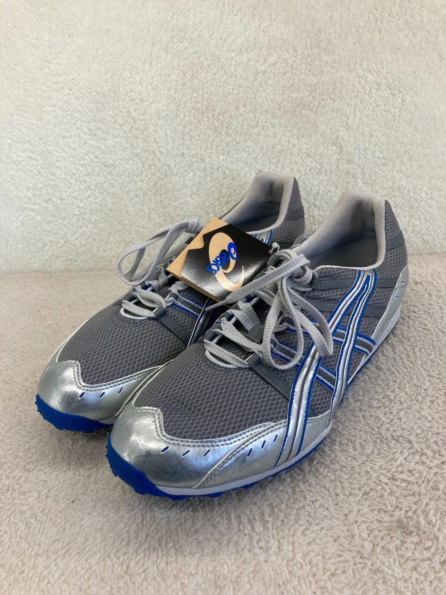 Asics Hyper XC Men s Size 12 Spikes Shoes Gray Silver Blue NEW