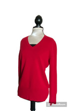 Apt. 9 Women's 100 Cashmere Red V-Neck Sweater/Pullover Size L