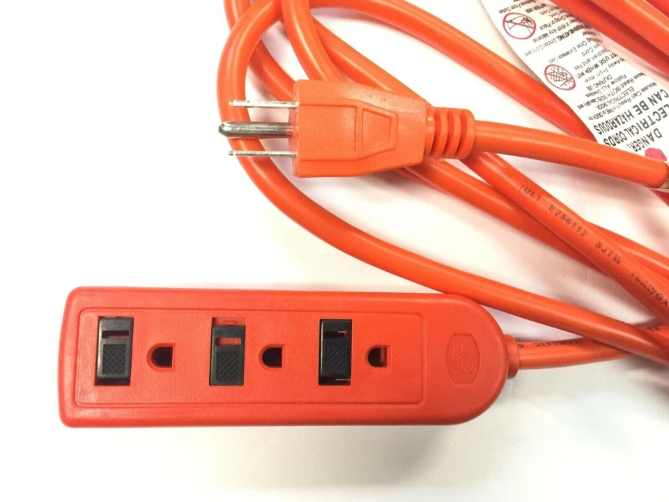 10ft outdoor 3 outlet strip extension cord Heavy Duty Contractor 16 guage NGL - Image 2 of 2
