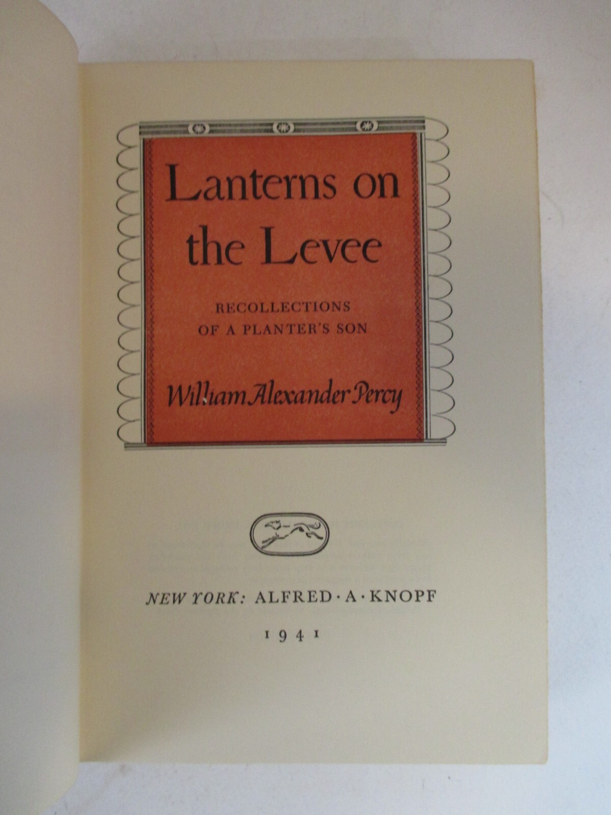 1st ED/1st PRINTING ADVANCE "Lanterns on the Levee" William Alexander