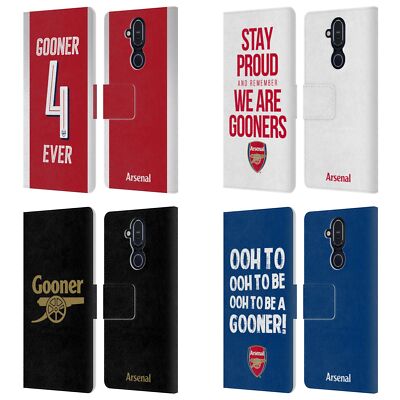 OFFICIAL ARSENAL FC GUNNERS LEATHER BOOK WALLET CASE COVER FOR NOKIA PHONES
