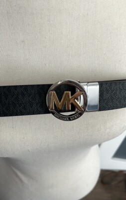 Michael Kors Logo Monogram Reversible Belt Black Brown