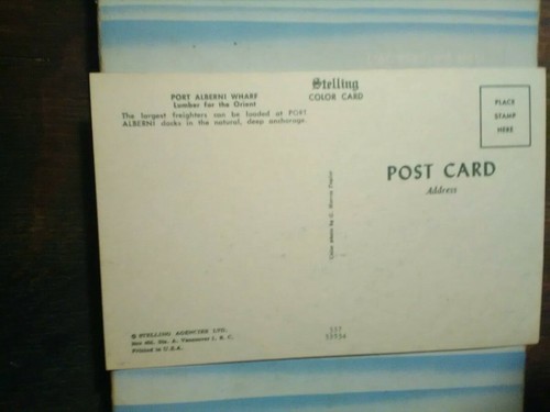VINTAGE POST CARD PORT ALBERNI WHARF ANCHORAGE ALASKA - Picture 3 of 12