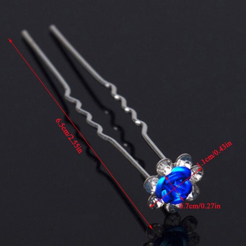 1PC Bridal Wedding Crystal Rhinestone Rose Flower Hairpin Barrettes Hair Sticks* - Picture 4 of 22