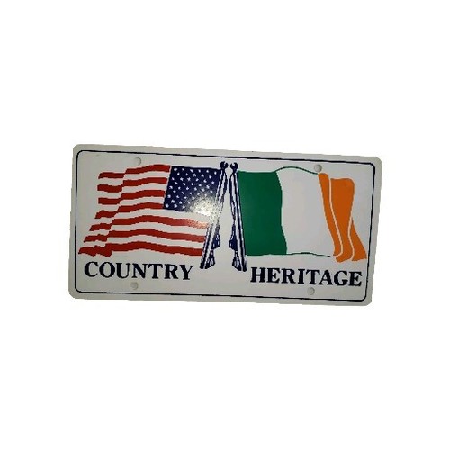 Irish Flag American Flag Country And Heritage License Plate . Durable Plastic - Picture 3 of 4
