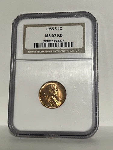 1955-S Uncirculated Lincoln Cent ~ NGC MS67RD ~ MS 67 RD ~ Red ~