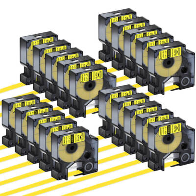 Compatible DYMO 18052 Heat Shrink Tube Label 1/4''×4.9' Yellow for DYMO 5200 20PK
