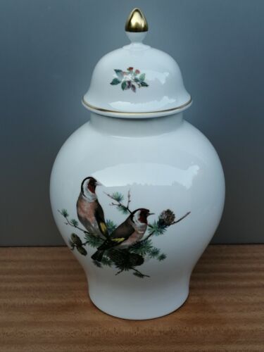 Carte postale vase à couvercle Kaiser env. 36,5 cm de hauteur avec motif oiseau chardon - Photo 1/8
