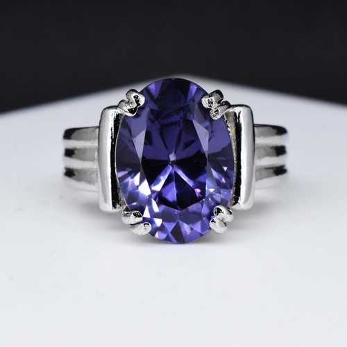 9.21 Gm Color-Change Alexandrite 925 Sterling Silver Gorgeous Wedding Ring US 10 - Bild 4 von 14