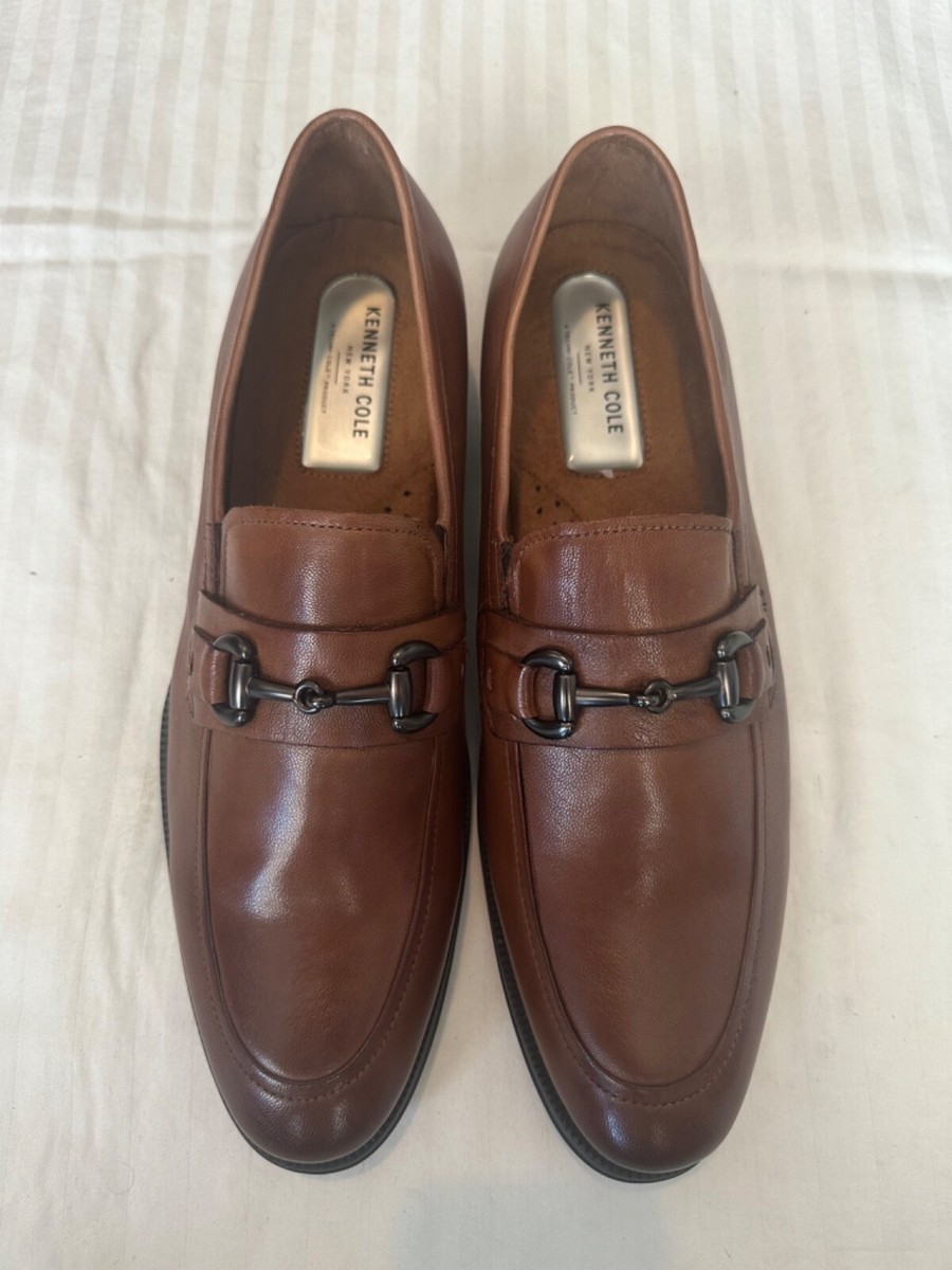 BRAND NEW Men’s Kenneth Cole Brock Leather Bit Loafers Cognac Brown Size 11 M NEW Kenneth Cole Brock Loafers Dress Shoes for men SZ 7.5  main image 4