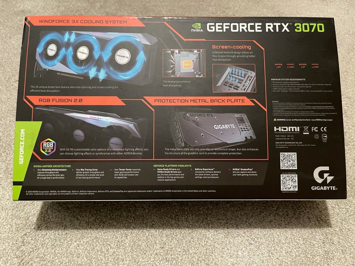 GIGABYTE GeForce RTX 3070 GAMING OC 8GB GDDR6 Graphics Card GIGABYTE GeForce RTX 3070 GAMING OC 8GB GDDR6 Graphics Card
