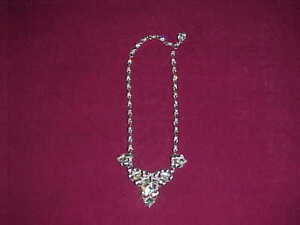 Rhinestone Bogoff 1940s Designer Vintage Jewelry Art Deco Necklace Glass