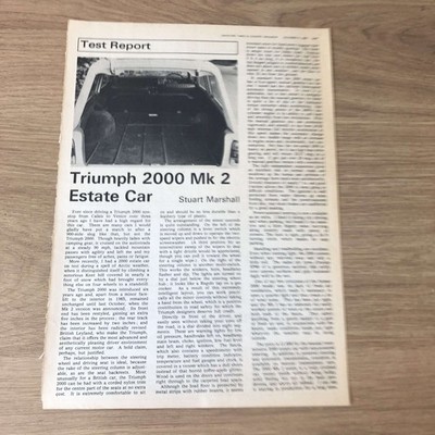 GUNS55 S. MARSHALL PRÜFBERICHT ''TRIUMPH 2000 MK 2 KOMBI''