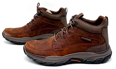 Skechers Relaxed Fit Respected Boswell Leather Boots Brown Mens Size 11.5