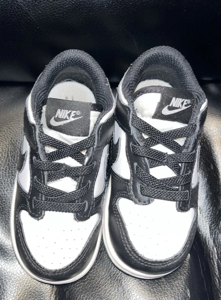 Nike Dunk Low TD Toddler Baby Panda Black White CW1589-100 Size 7c - Image 3 of 4