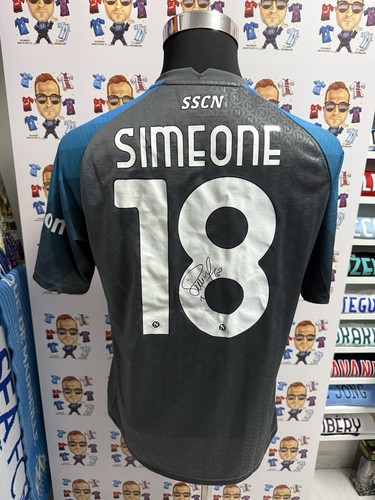 Maglia Napoli Simeone Champions League Shirt maillot camiseta trikot Autografata - Foto 1 di 7