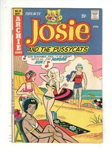 JOSIE & THE PUSSYCATS #78 VF+, Dan DeCarlo sexy bikini beach cover, Archie 1974