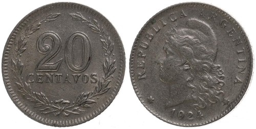 Argentina - Argentina 20 Centavos 1896-1961 Libertad - Various Years - Picture 20 of 55