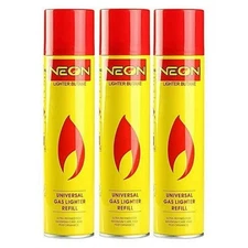 3X Neon lighter butane gas refill universal fluid fuel ultra refined 10.14 oz