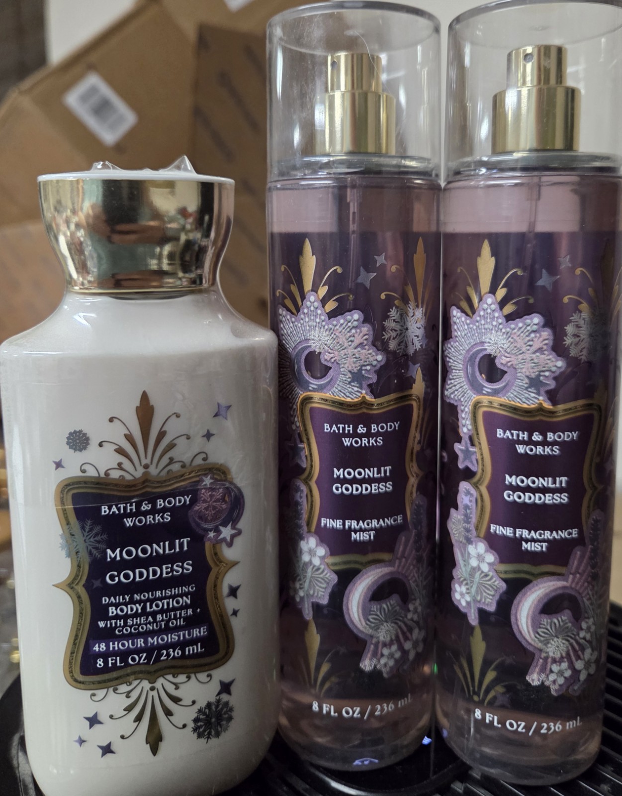 Moonlit Goddess Lot Of 3, One Lotion & 2 Body Spray Mists Bath And Body Works X3