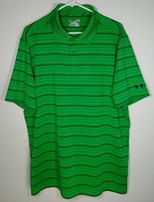 Under Armour Heat Gear Men's XL Polo Golf Shirt Loose Fit Green Short Sleeve