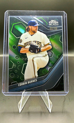 2023 Topps Chrome Black Corbin Burnes #83 Brewers  40/99 Green Refractor