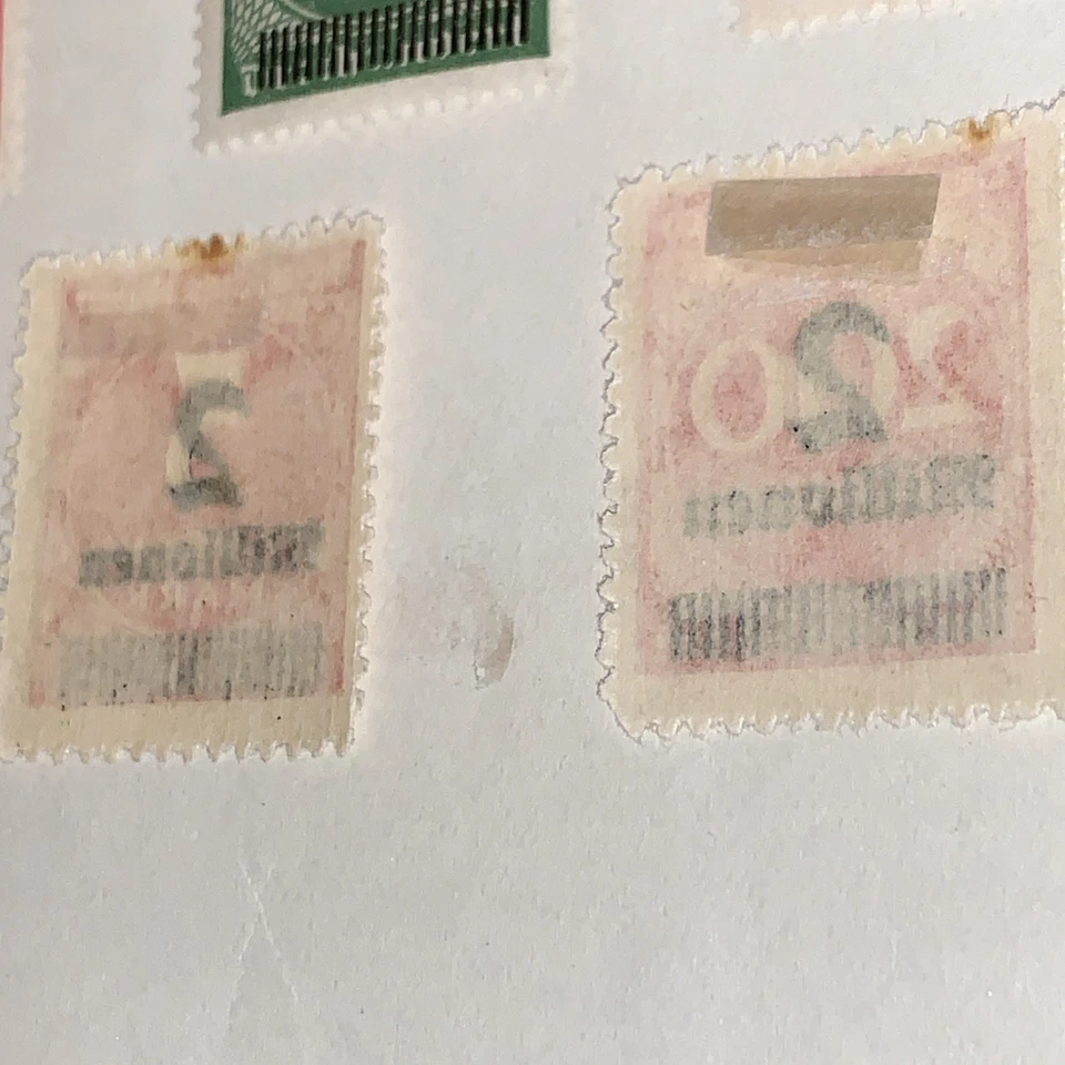 Rare Set of 6 1923 German Inflation Stamps w/2mil Overprint OG Mint LH, Loz WM - Image 2 of 2