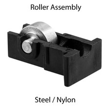 Black Grooved 12 Steel Roller Assembly Nylon Housing Sliding Window Pair