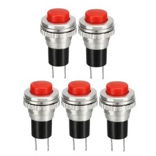 5Pack 10mm Mounting Red Momentary Push Button Switch SPST NO