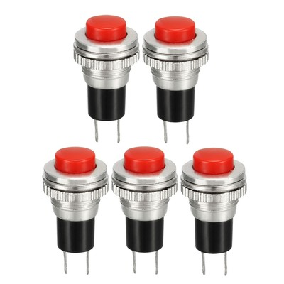 #ad 5Pack 10mm Mounting Red Momentary Push Button Switch SPST NO $13.34