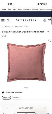 Red Pottery Barn 20x20in Linen Pillow Covers