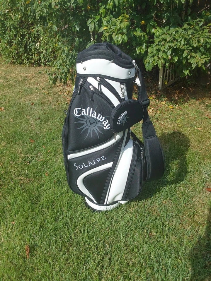 Callaway Solaire Ladies Golf Bag Black White Trim 9 Way Divider Rain Hood - Image 4 of 4