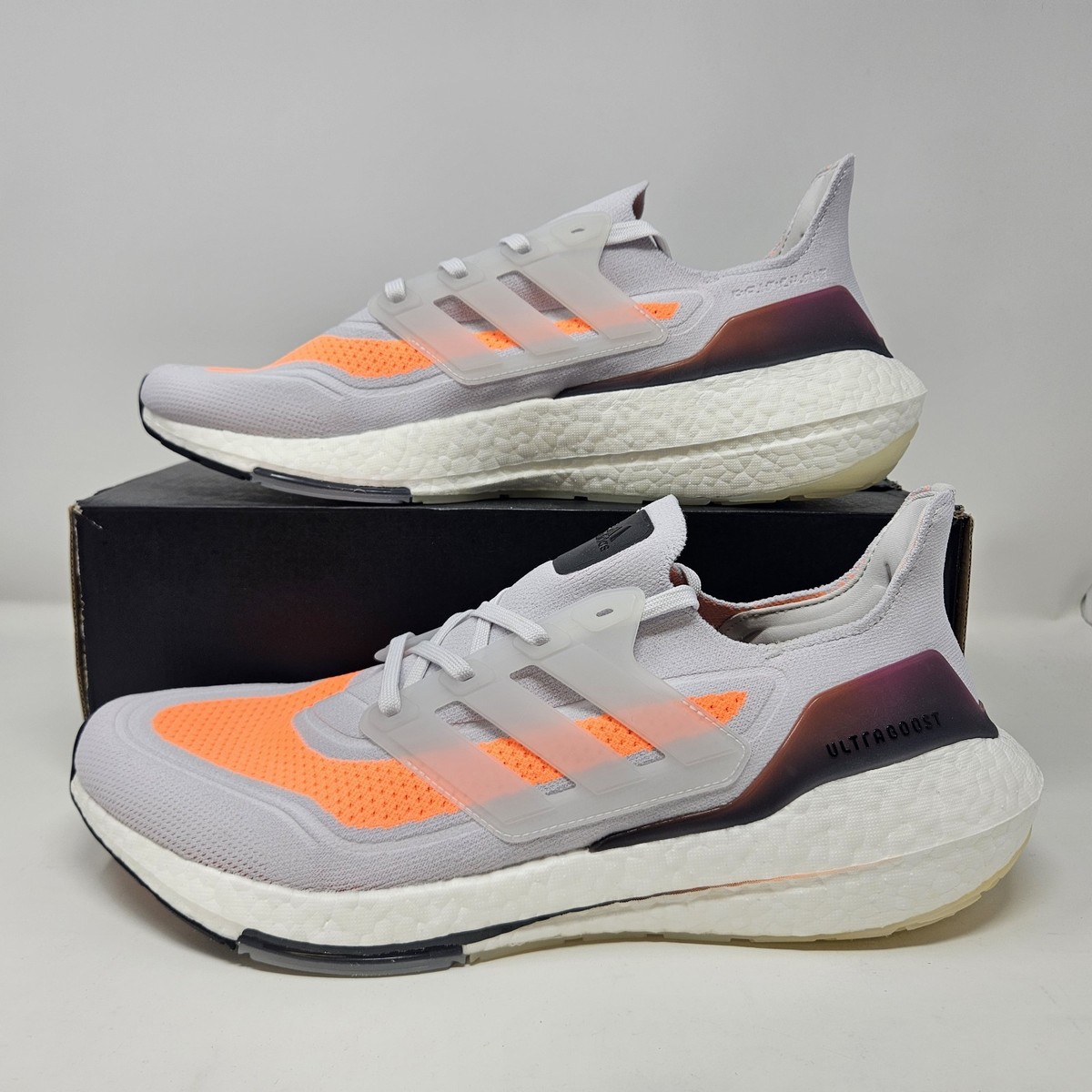 Adidas UltraBoost 21 'Grey Screaming Orange' Running Shoe / FY0375