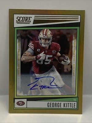 George Kittle 2022 Panini Score Autograph Auto Gold Foil #48/50 49ers SP