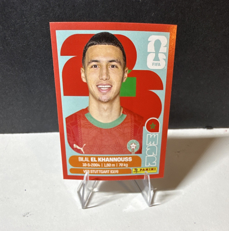 Panini FIFA World Cup 2026 RED BORDER Bilal El Khannouss Morocco MAR 14