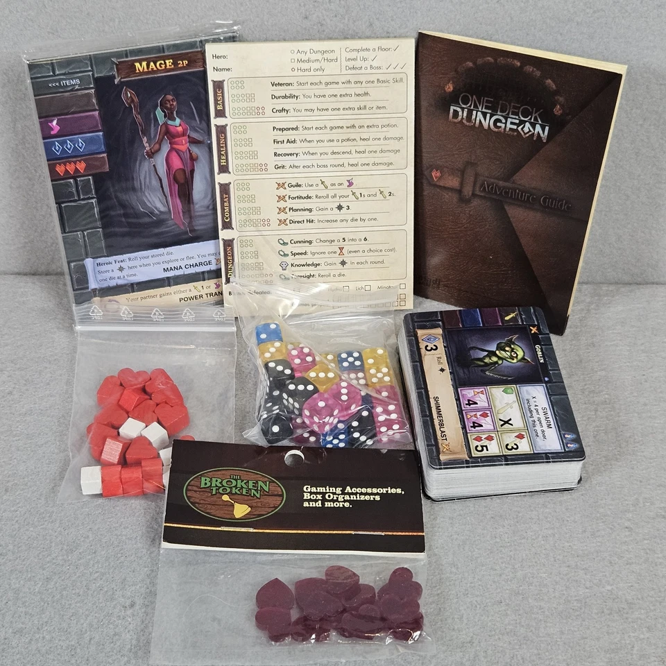 One Deck Dungeon Game Asmadi Games Cards Dice Complete Unused 2019  - Image 4 of 4