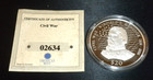 Liberia 2000 Large Silver Proof $20-Civil War Winfield S Hancock — photo 2