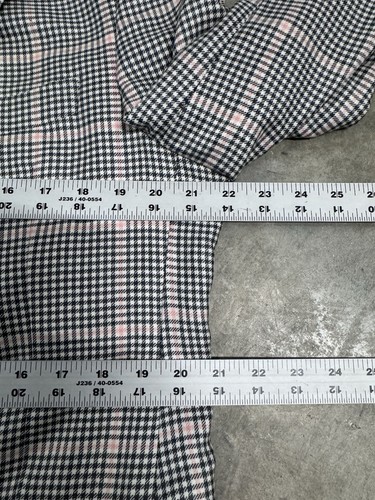 Jack Victor 100% Cashmere Blazer Jacket Sz. 42 Gray Pink Check Coat Saks Fifth - Picture 3 of 24