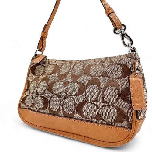 Vintage Coach 6094 Signature Demi Mini Bag Tan Canvas Leather Y2K Hand Purse - Bild 3 von 19
